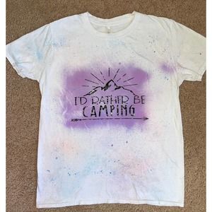 I’d Rather be camping T-Shirt/ Outdoors Tee -Size Medium